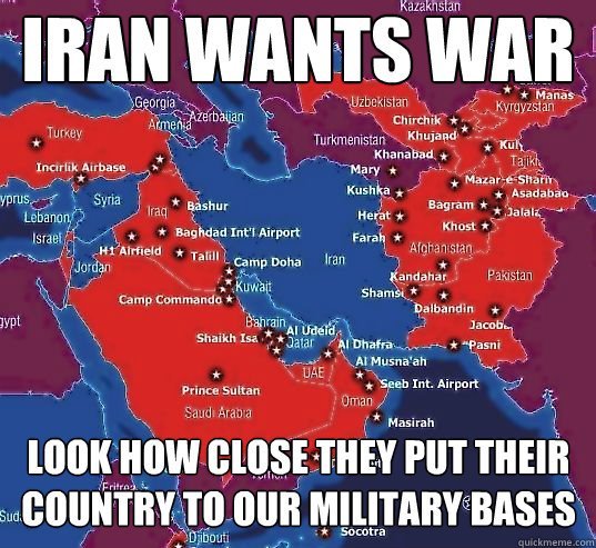 Proof that Russia and Iran Want War: Look How Close They Put Their Countries To Our Military Bases! original