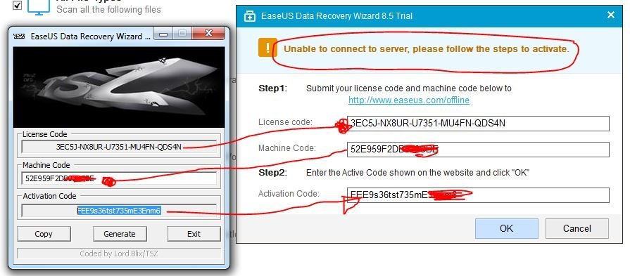 easeus keygen machine code example