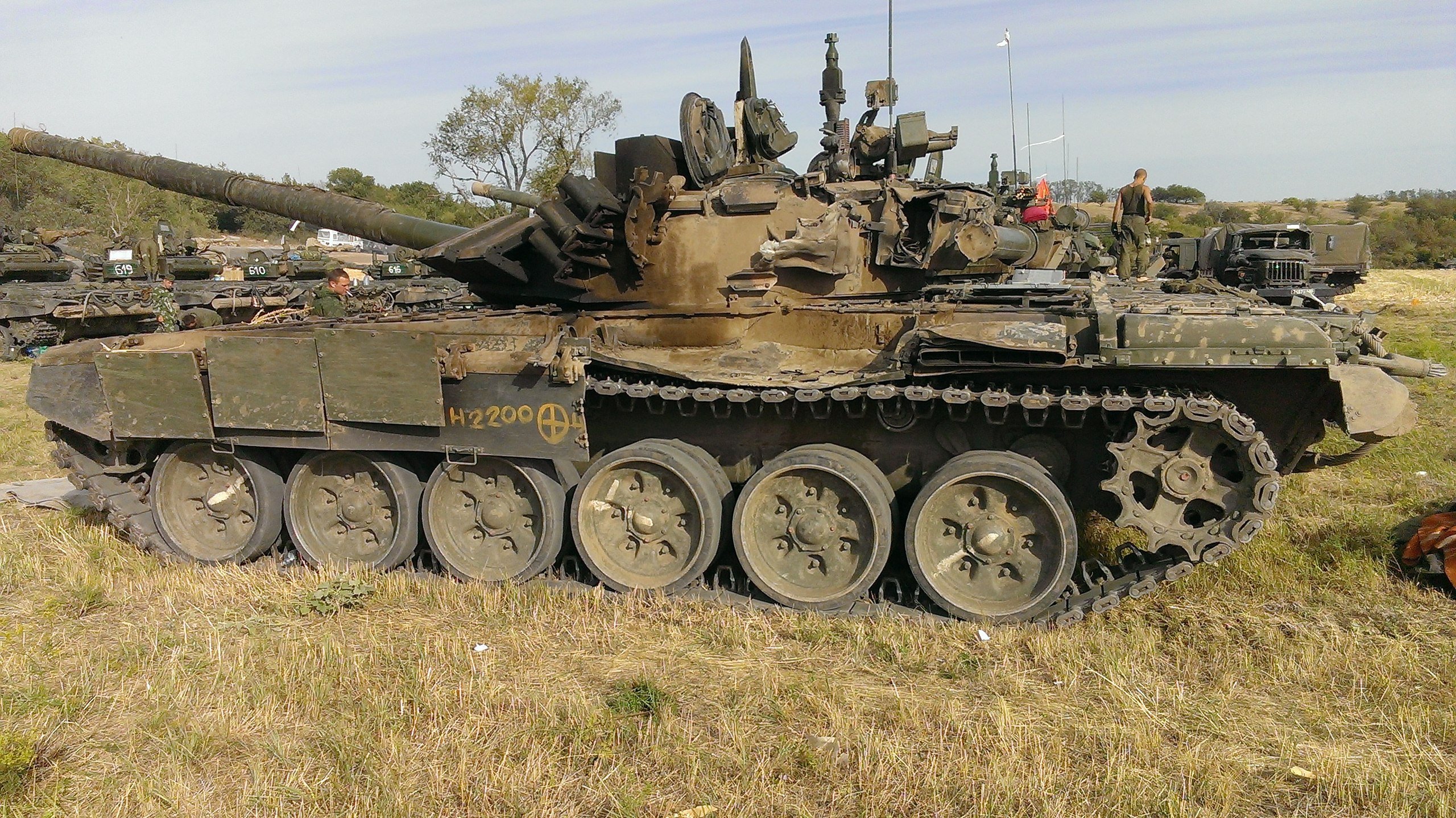 old russian tank with modern diesel engine